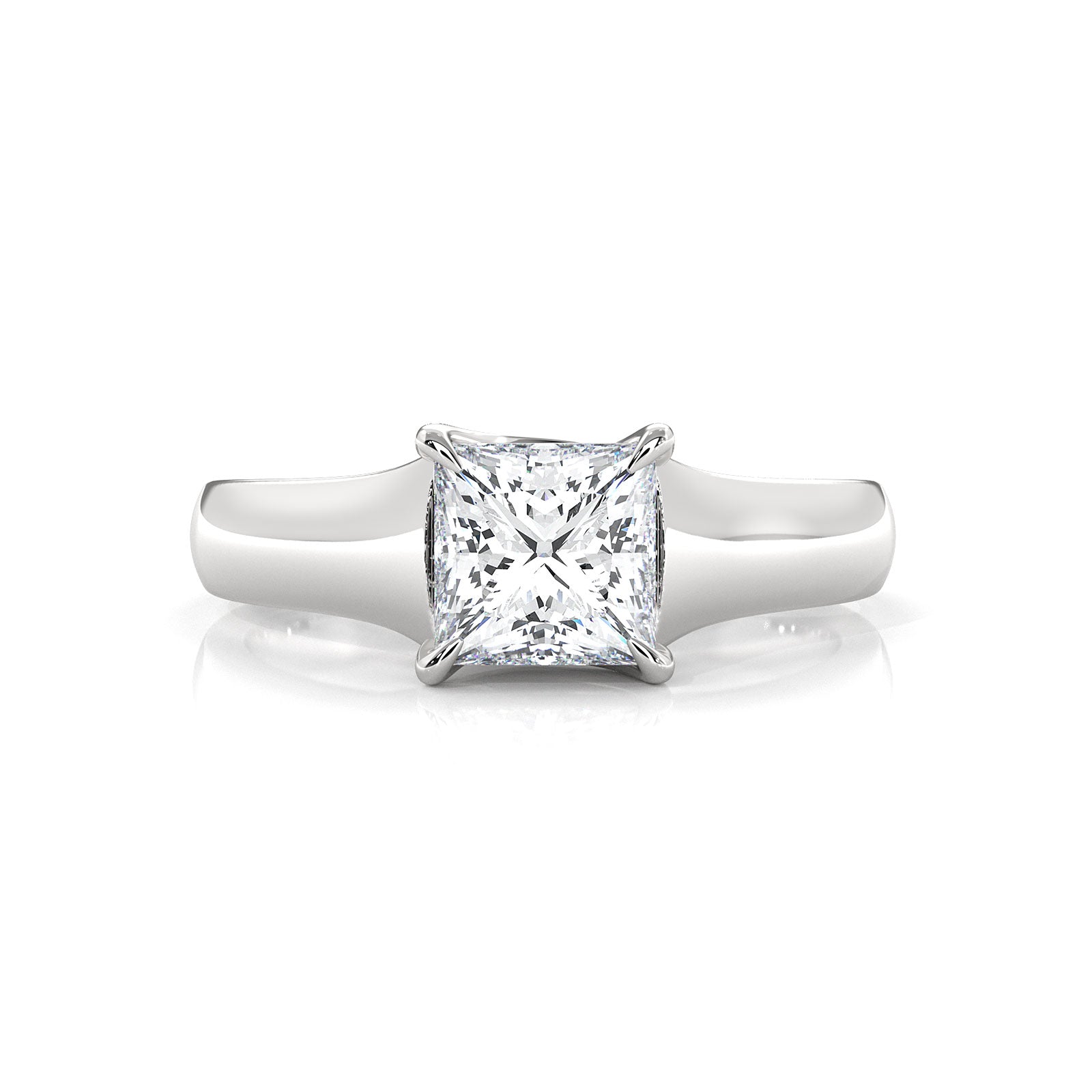 5g Trellis Solitaire Lab Grown Diamond IGI Certified Engagement 5.5mm Ring 1.00 Ctw.
